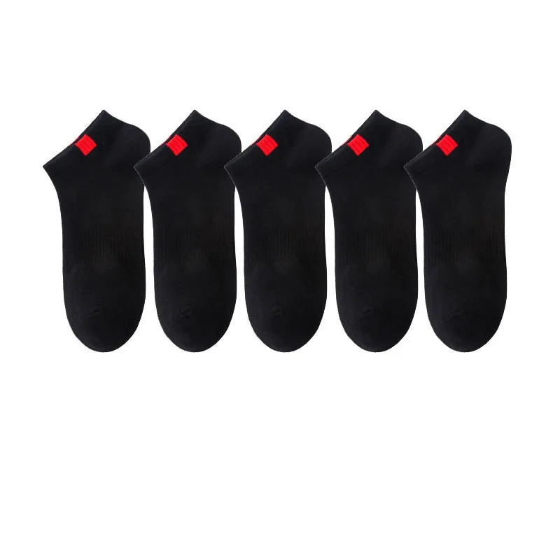 10pieces=5pair/lot Summer Cotton Man Short Socks Fashion Breathable Boat Socks Comfortable Casual Socks Male Big Size White Hot - Ellianto fashion Men's
