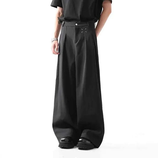 Black Casual Men's Suit Pants Draping Loose Versatile Spring Autumn Seasonal Professional Long Trousers for Male - Ellianto fashion Men's