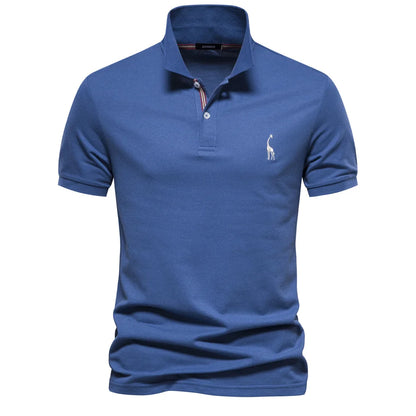 2025 Premium Men's Polo Shirt Deer Embroidery Design 80% Cotton EU Size Casual Short Sleeve Shirts Business Polo Tops Hot Seller - Ellianto fashion Men's