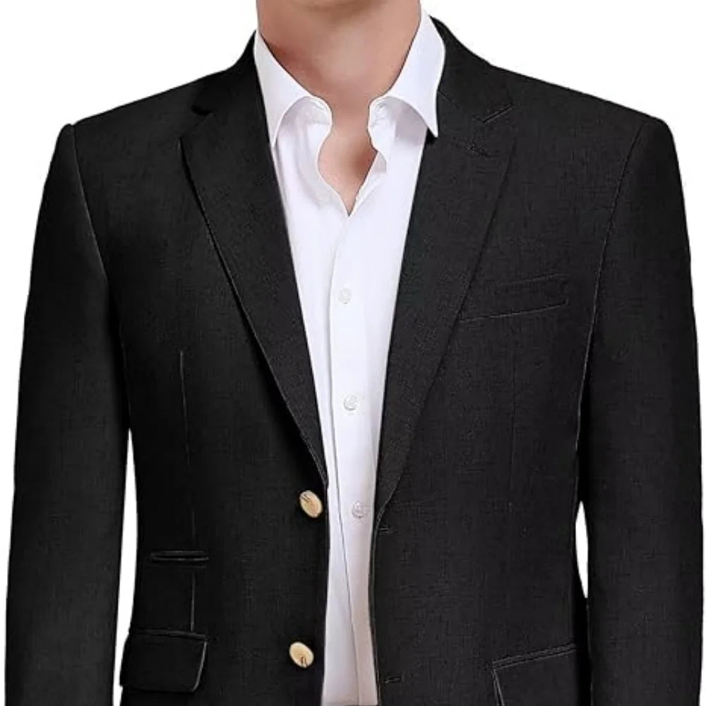Men's tailored blazer slim-fit business suit jacket men's formal business suit jacket lightweight casual sport coat - Ellianto fashion Men's