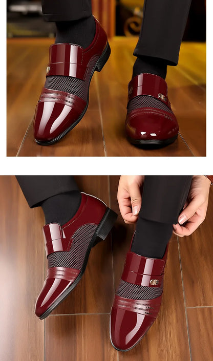 Oxford Shoes Men's Luxury Lacquer Wedding Shoe Pointed Toe Dress Shoes for Men Classic Business Men Leather Shoes Big Size 38-48 - Ellianto fashion Men's