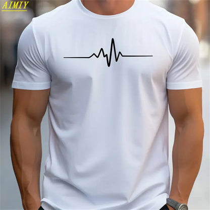 Fashion Summer 3D Stripe Letter Print Men's T Shirt Hip Hop Trend Harajuku Streetwear Casual O-neck Oversized T-shirts Men Tops - Ellianto fashion Men's