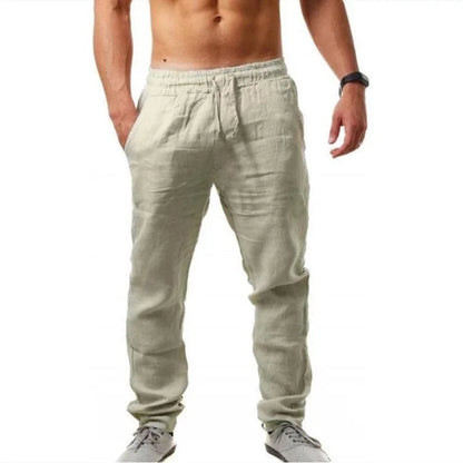 Men’s Super-Breathable Joggers – Lightweight Linen-Blend Casual Pants with Elastic Waist for Athletic, Travel, and Leisure Comfort (Sizes Up to 5XL)