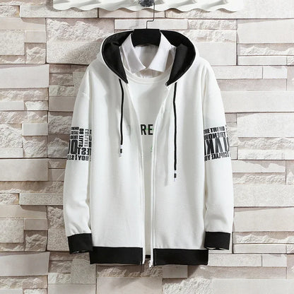 Casual Men's Sport Suit Loose Fit Hooded Cardigan Sweatshirt Pants Set Spring Autumn Season Stylish Outfit - Ellianto fashion Men's