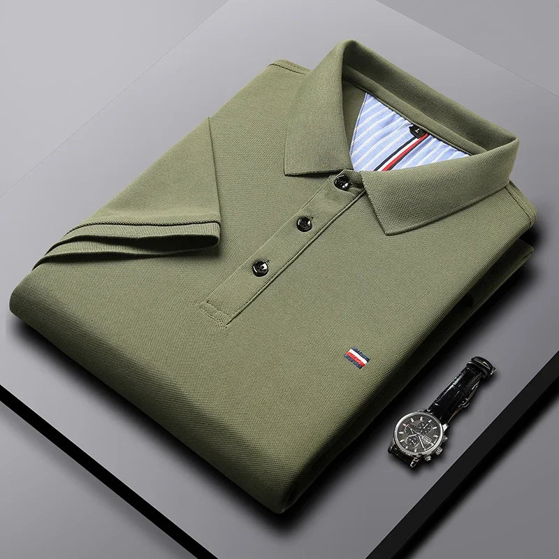 Men's Casual Fashion Breathable Polo Shirt Comfortable Embroidered Top for Business And Leisure - Ellianto fashion Men's