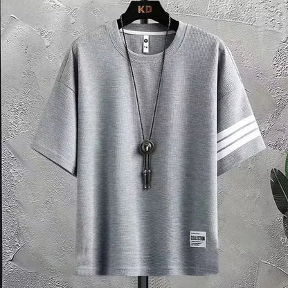 Fashionable Casual Men's Sport Suit Short Sleeves Summer Style Trendy Brand Matching Complete Set Stylish Male Wear - Ellianto fashion Men's