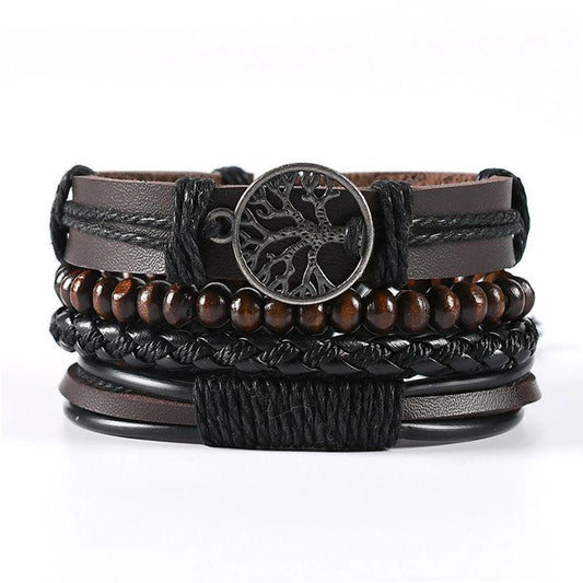 06 2025 Leather Braided Bracelet For Men - Ellianto fashion Men's
