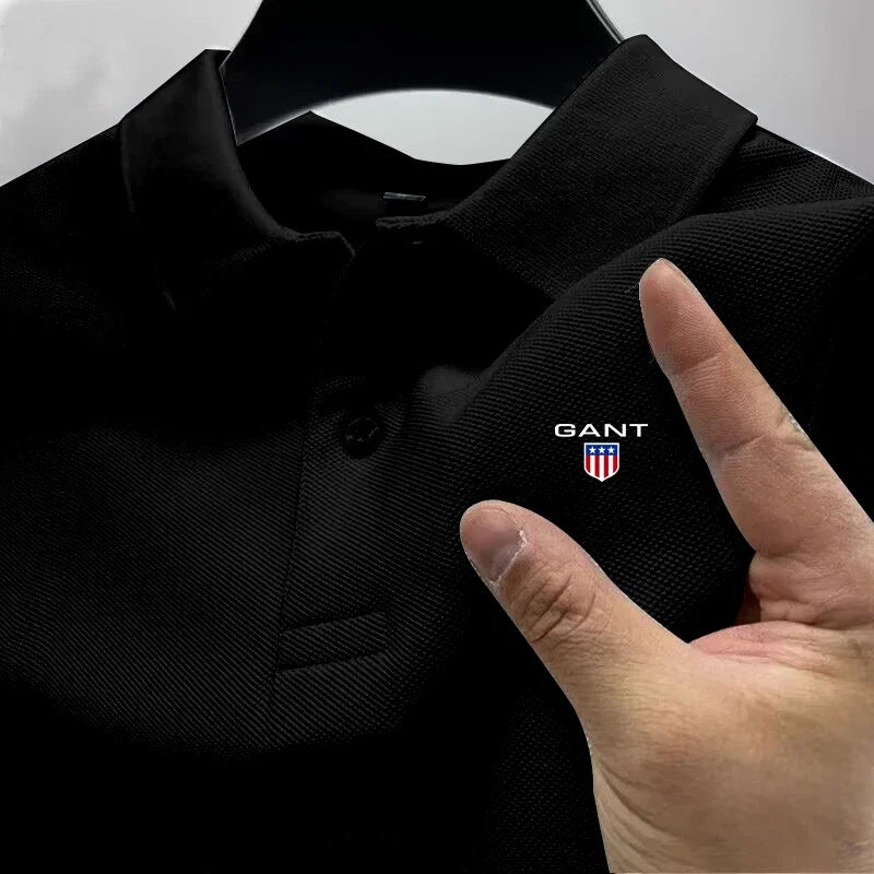 Men's fashion Polo shirt 2025 Summer fashion Casual Men's Polo shirt monochrome T-shirt brand short-sleeved shirt casual sports - Ellianto fashion Men's