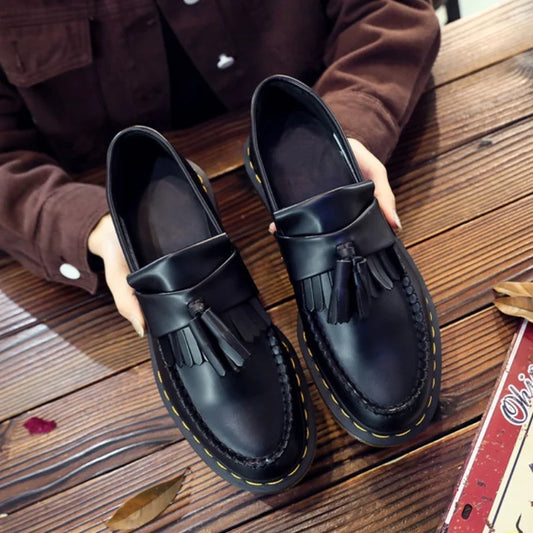 Fashionable men and women loafers tassel shoes British casual boots spring and autumn luxury high quality plus size 46 45 - Ellianto fashion Men's