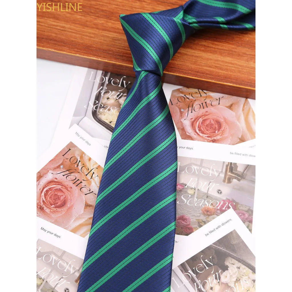 Man Tie Festival Fashion Striped Black Necktie Orange Dark Blue Gravata For Men Slim Paisley Floral Fit Wedding Corbatas Neck - Ellianto fashion Men's