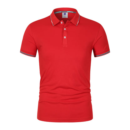 2025 New fashion high quality classic men's short sleeve polo summer casual polo collar S-3XL simple solid color breathable comf - Ellianto fashion Men's