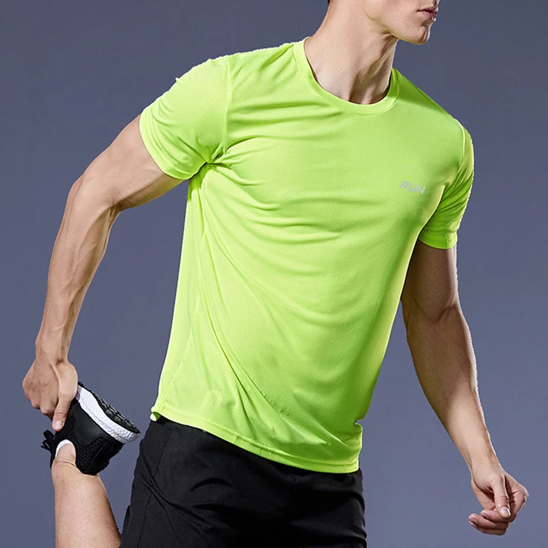 Set Summer Sport Gym t Shirt Men Quick Dry Running Bodybuilding Shirts Men Short Sleeve Fitness Tops Oversized Brazil t-Shirt Jersey - Ellianto fashion Men's