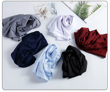 Men's Skinny Undershirt Plus Size Ice Silk Basic Shirts Breathable V-Neck Seamless T-shirt Underwear Thin Slim Bottoming Shirt - Ellianto fashion Men's
