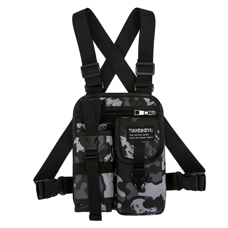 Unisex Tactical Chest Rig Bag Hip Hop Streetwear Bag Functional Chest Pack Adjustable prethoracic Bag man outdoors Vest backpack - Ellianto fashion Men's