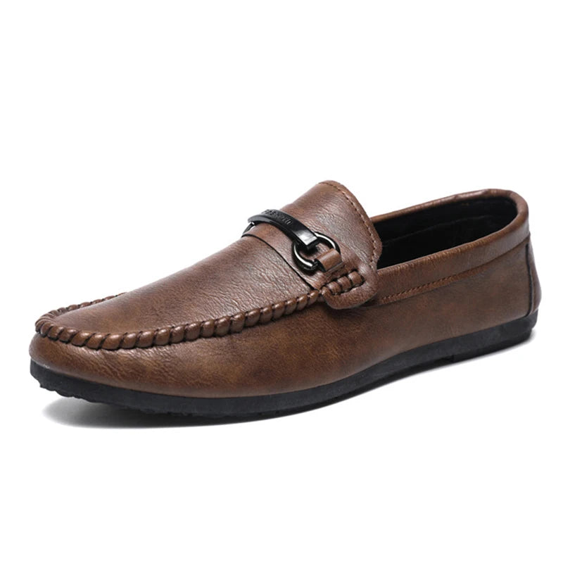 High Quality Leather Men Casual Shoes Comfortable Light Men Loafers Formal Men Dress Shoes Breathable Slip on Men Driving Shoes - Ellianto fashion Men's