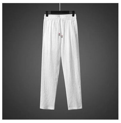 Ice Silk Loose Fit Short Sleeve Men's T-Shirt Set Chinese Style Summer Lightweight Big Size Tang Suit Two Piece Set - Ellianto fashion Men's