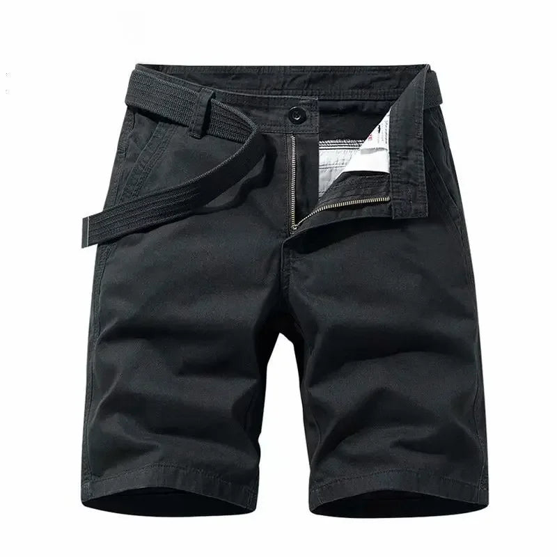 Casual Men's Shorts Trendy Cotton Color Versatile Slim Fit Work Pants Five Minute Pants Loose Fit Casual Style - Ellianto fashion Men's