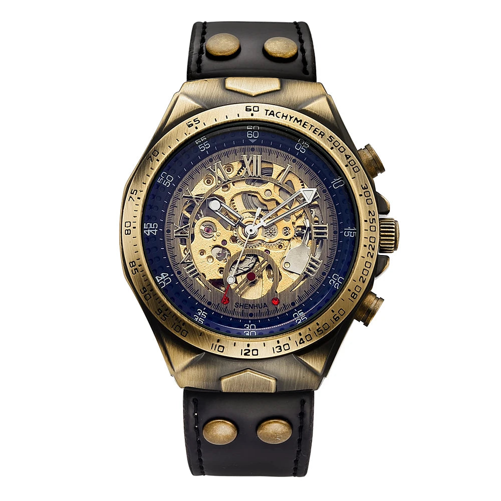 Wrist Watch For Men Waterproof Automatic Mechanical Watch Men's watch Retro montre homme with Genuine Leather relogio masculino - Ellianto fashion Men's