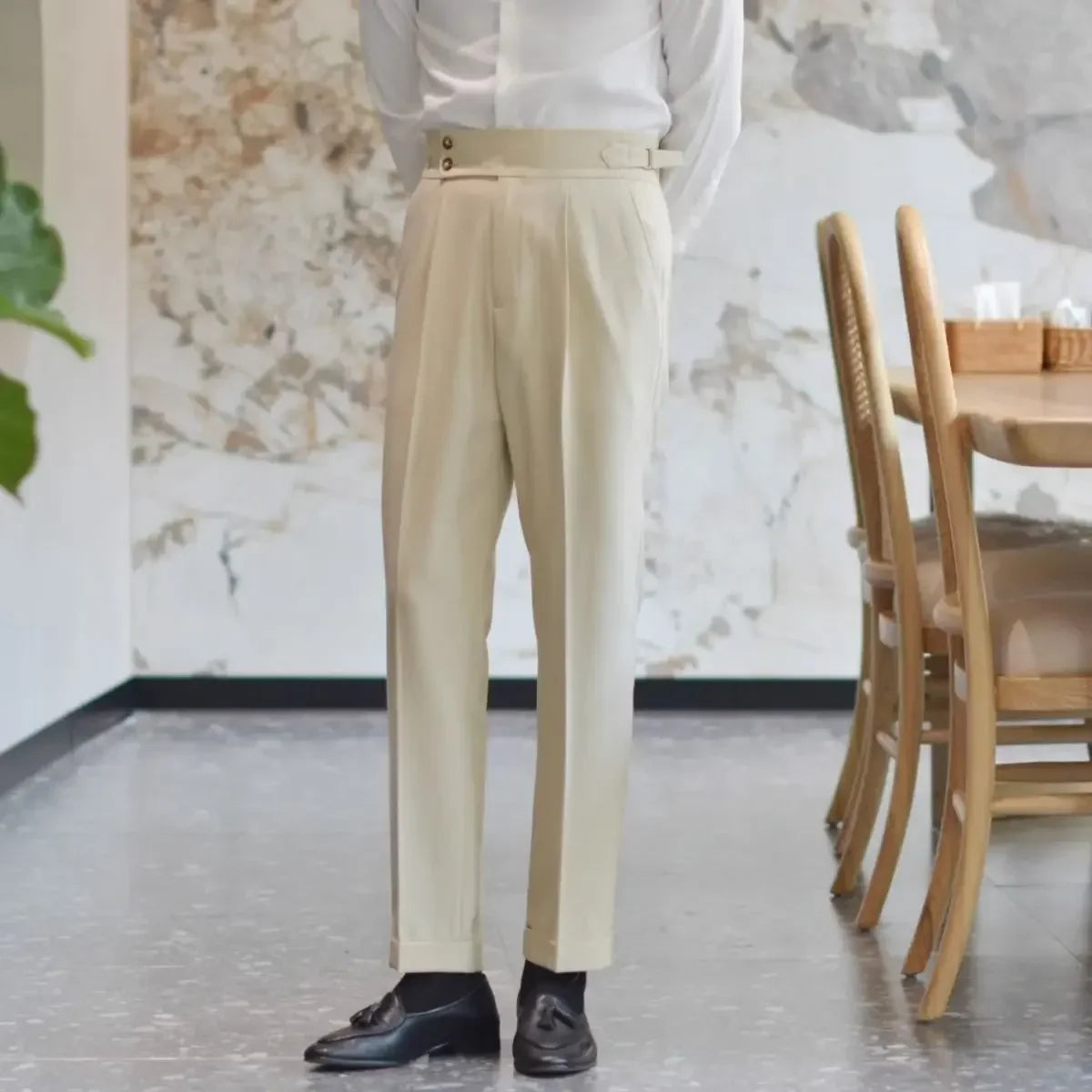 Ice Silk Baggy Cooling Office Trousers for Men Work Man Suits Pants Up Cheap Clothes Offer High Quality Stylish Fashion Spring - Ellianto fashion Men's