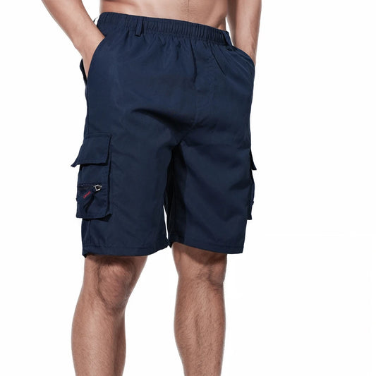 Men's Shorts Loose Large Size Multi-Pocket Overalls Summer Comfortable Elastic Waist Pants Outdoor Casual Sports Beach Pants - Ellianto fashion Men's