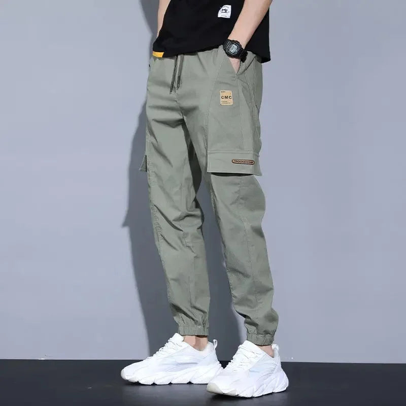 Summer Thin Men's Harajuku Cargo Pants Loose-Fit Sports Trendy Versatile Ankle-Length Casual Trousers - Ellianto fashion Men's