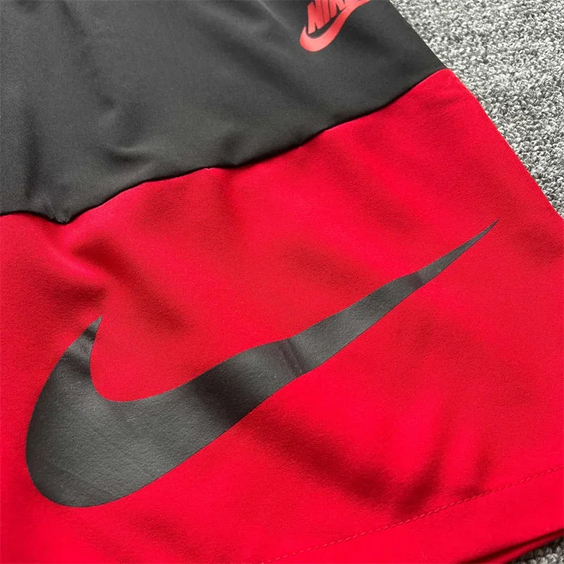Nike Men's Breathable Shorts, Above The Knees, Moisture-wicking, Quick-dry, Athletic, Loose-fit Sweatpants, Black/Red/White - Ellianto fashion Men's