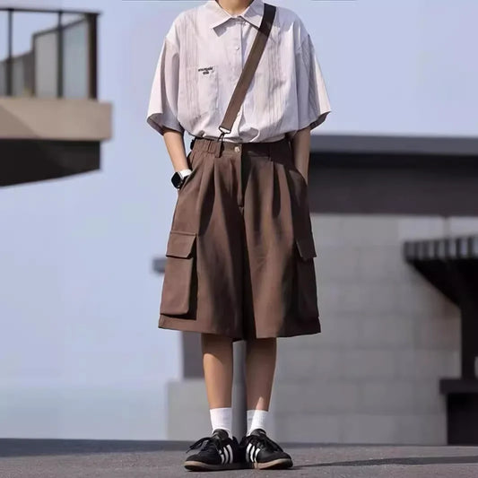 2024 Summer Japanese Vintage Work Shorts – Lightweight, Multi-Pocket Comfort and Effortless Casual Style for the Modern Gentleman