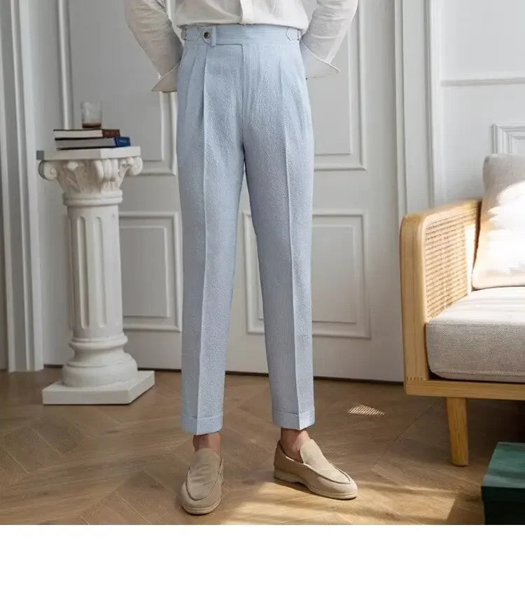 High-quality Harajuku Slim Fit Men's Pants Trendy Brand Draped Suit Casual Trousers Smooths Your Silhouette Small Feet - Ellianto fashion Men's