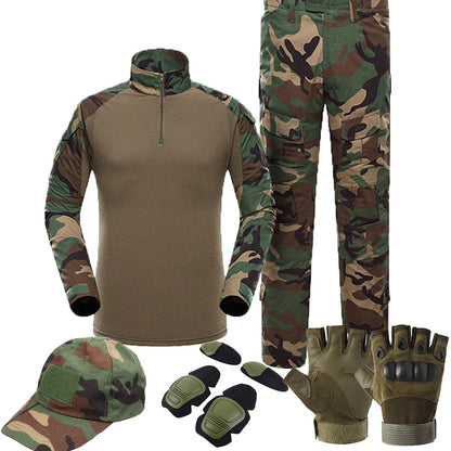 Tactical Uniform Suits Milit Outdoor Camouflage Suit Hunting Shirts Pants Fish Trainning Airsoft Paintball Clothes Sets - Ellianto fashion Men's
