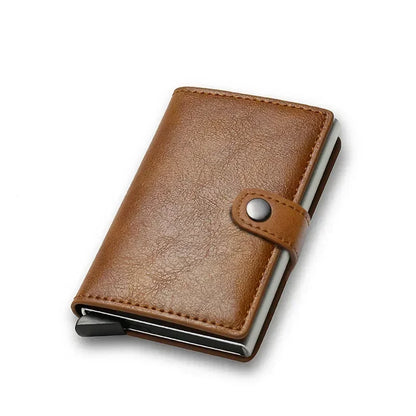 Rfid Credit Card Holder Men Wallets Luxury Small Smart Wallet Metal Business Mini Cardholder Case Women Minimalist Walet for Men - Ellianto fashion Men's