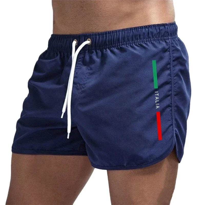 Italy Summer Men Casual Fashion Board Shorts High Quality Man Beach Quick Dry Shorts Daily Running Fitness Cycling Short Pants - Ellianto fashion Men's