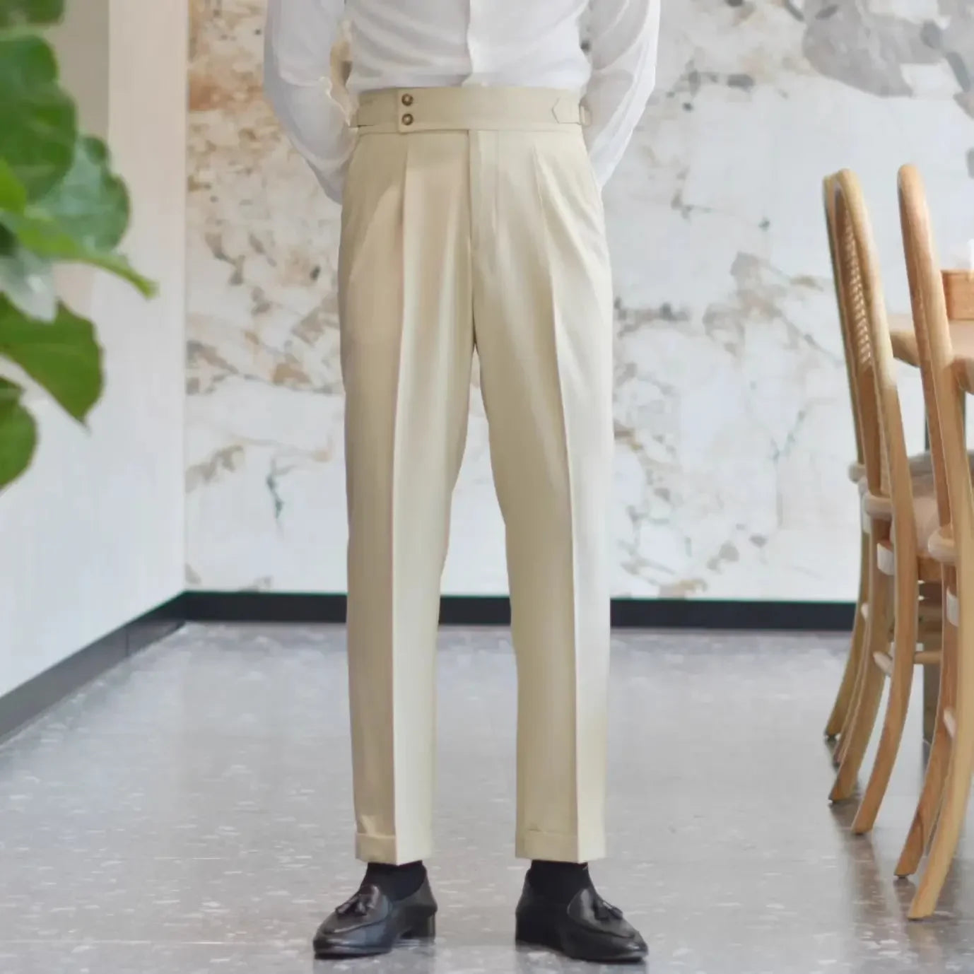 Ice Silk Baggy Cooling Office Trousers for Men Work Man Suits Pants Up Cheap Clothes Offer High Quality Stylish Fashion Spring - Ellianto fashion Men's