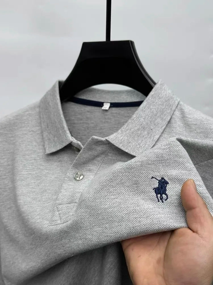 100% cotton high-end brand short sleeve polo shirt men summer business Paul fashion embroidered T-shirt loose casual men's wear - Ellianto fashion Men's