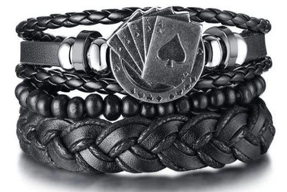 06 2025 Leather Braided Bracelet For Men - Ellianto fashion Men's