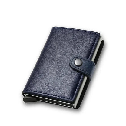 Rfid Credit Card Holder Men Wallets Luxury Small Smart Wallet Metal Business Mini Cardholder Case Women Minimalist Walet for Men - Ellianto fashion Men's