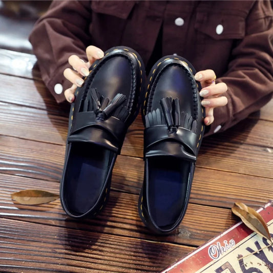 Fashionable men and women loafers tassel shoes British casual boots spring and autumn luxury high quality plus size 46 45 - Ellianto fashion Men's