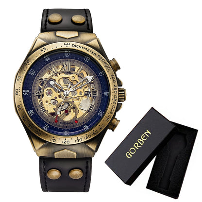 Wrist Watch For Men Waterproof Automatic Mechanical Watch Men's watch Retro montre homme with Genuine Leather relogio masculino - Ellianto fashion Men's