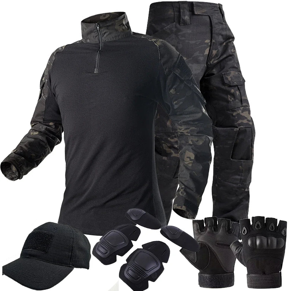 Tactical Uniform Suits Milit Outdoor Camouflage Suit Hunting Shirts Pants Fish Trainning Airsoft Paintball Clothes Sets - Ellianto fashion Men's