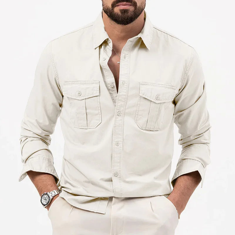 Men Shirt Mens Business Casual Shirts 2020 New Arrival Men Famous Brand Clothing Army Green Long Sleeve Camisa Masculina - Ellianto fashion Men's