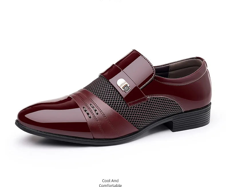 Oxford Shoes Men's Luxury Lacquer Wedding Shoe Pointed Toe Dress Shoes for Men Classic Business Men Leather Shoes Big Size 38-48 - Ellianto fashion Men's