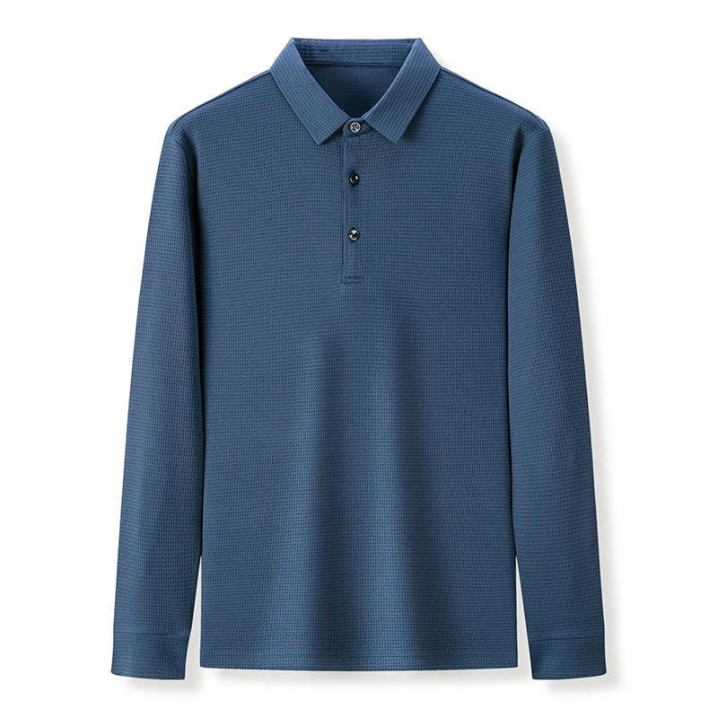 Men's Business Casual Polo Long Sleeve T-shirt Summer Comfortable Top - Ellianto fashion Men's