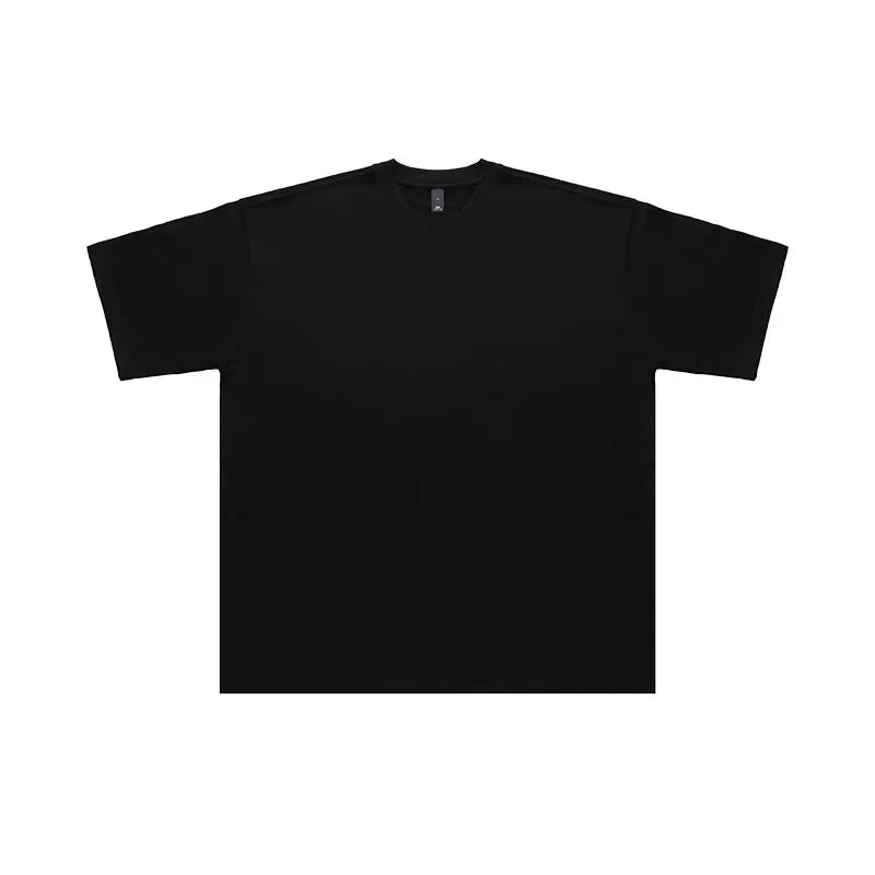 Solid Color Heavyweight T-shirt for Both Men and Women Summer Loose Fitting Pure Cotton Pure White Couple Top with A Base Shirt