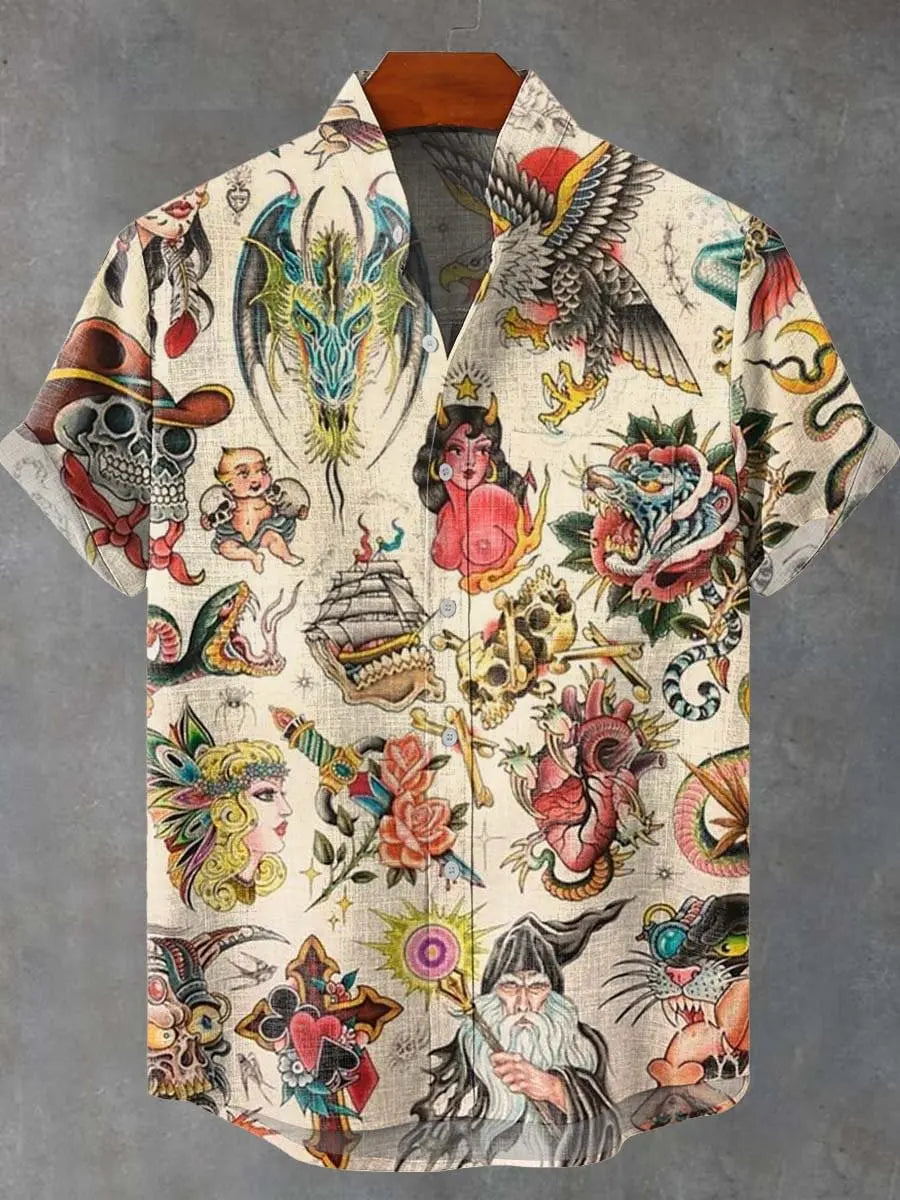 Vintage 3D Floral Printed Shirt – Lightweight Comfort and Effortless Casual Style for the Modern Gentleman