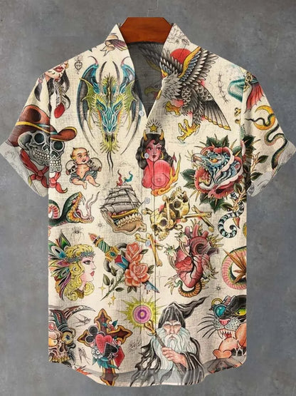 Vintage 3D Floral Printed Shirt – Lightweight Comfort and Effortless Casual Style for the Modern Gentleman