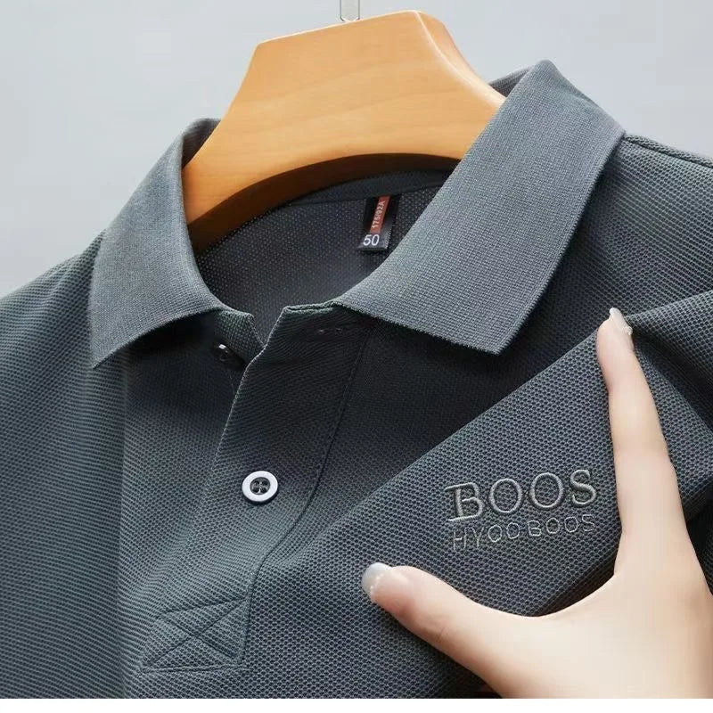 100% Cotton Embroidered Summer New Men's POLO Shirt Business Casual Solid Color Versatile Short-sleeved T-shirt - Ellianto fashion Men's