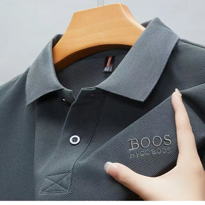 100% Cotton Embroidered Summer New Men's POLO Shirt Business Casual Solid Color Versatile Short-sleeved T-shirt - Ellianto fashion Men's