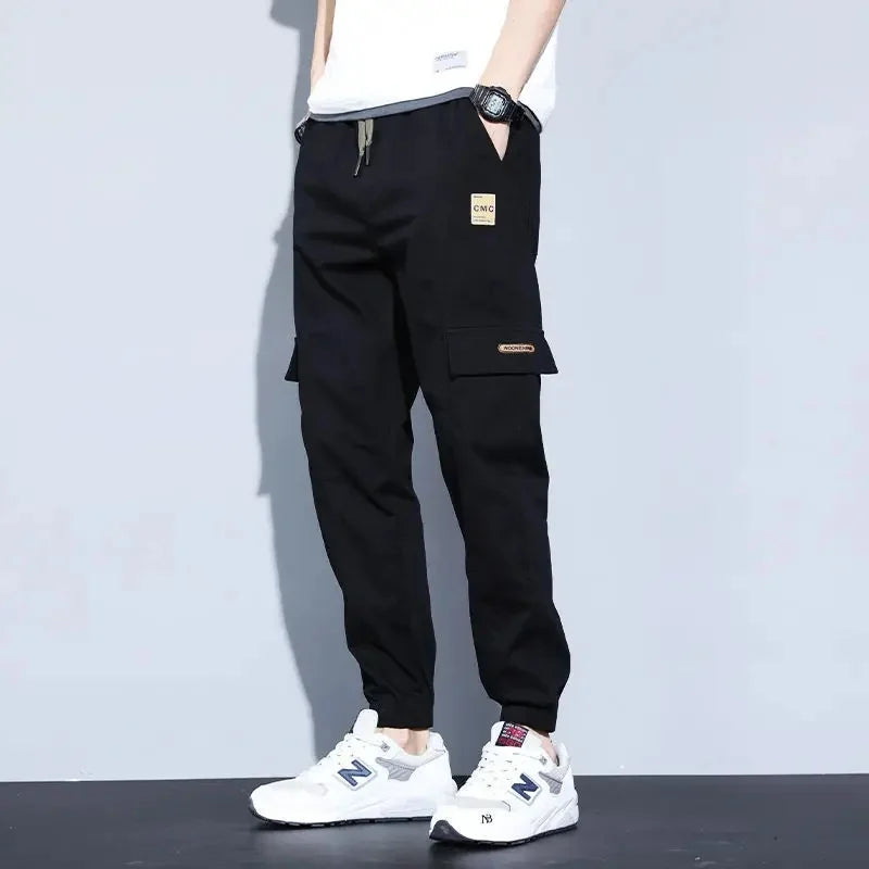Summer Thin Men's Harajuku Cargo Pants Loose-Fit Sports Trendy Versatile Ankle-Length Casual Trousers - Ellianto fashion Men's