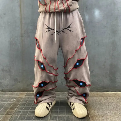 2025 Gothic Embroidered Joggers – Retro Hip-Hop Style and Oversized Comfort for the Modern Gentleman
