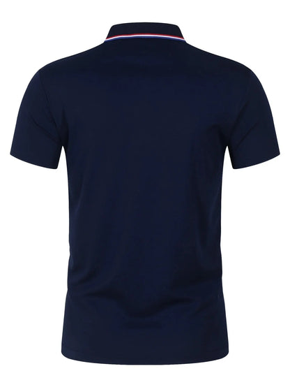2025 Hot Sale Men's Summer Casual Breathable Comfortable Polo Shirt Men's Solid Color High Quality Short Sleeve T-Shirt - Ellianto fashion Men's