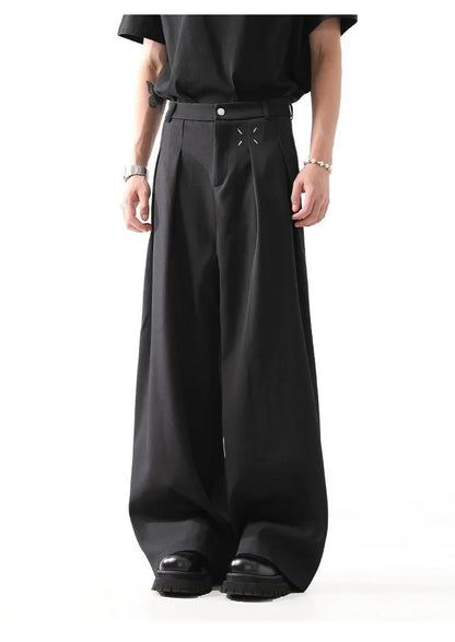 Black Casual Men's Suit Pants Draping Loose Versatile Spring Autumn Seasonal Professional Long Trousers for Male - Ellianto fashion Men's